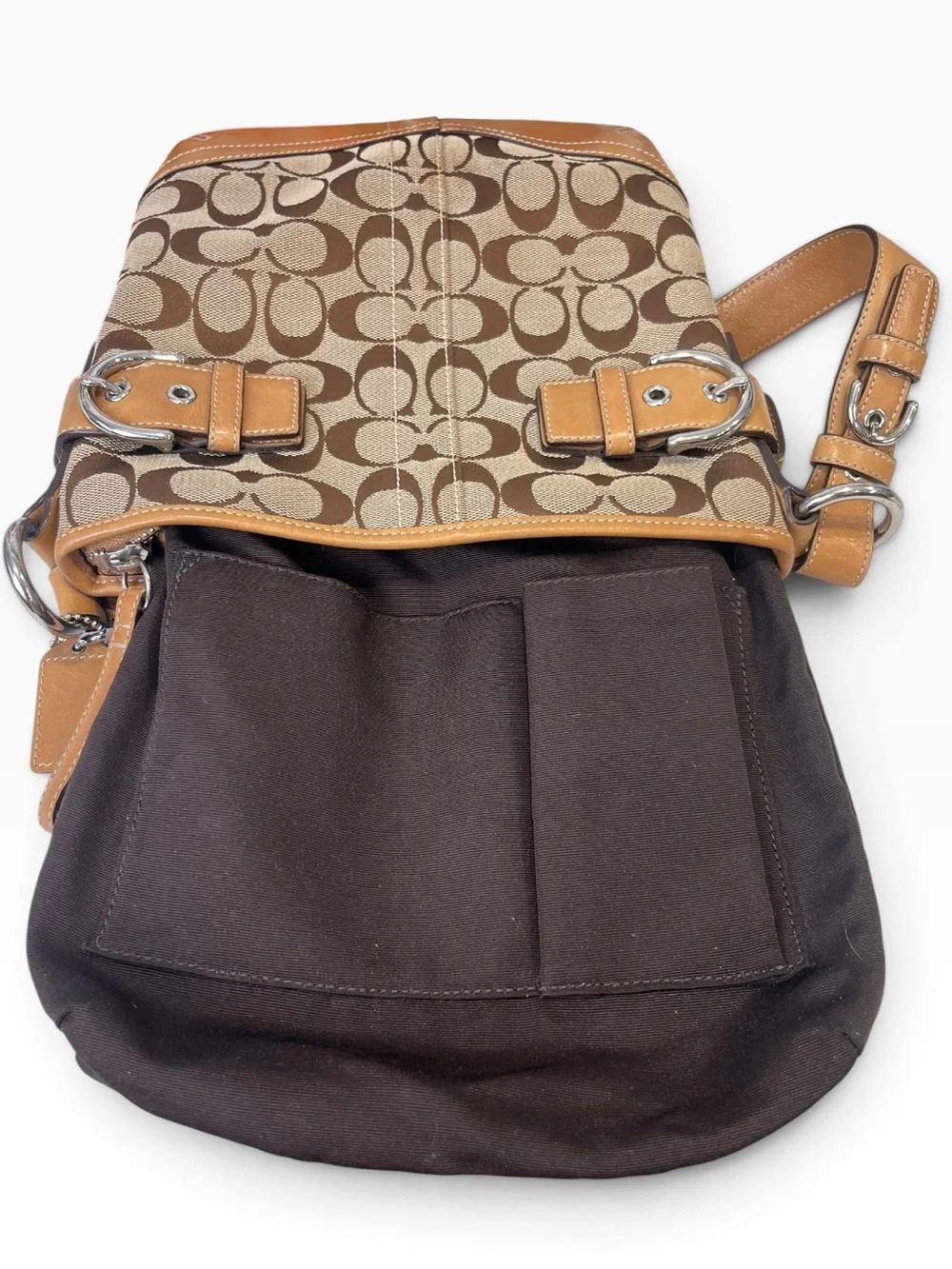 Coach Vintage 2005 Soho Signature Jacquard Shoulder Bag 3577 Brown Hobo